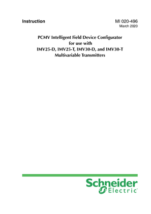 Image of PCMV Intelligent Field Device Configurator for use with IMV25-D, IMV25-T, IMV30-D, and IMV30-T Multivariable Transmitters