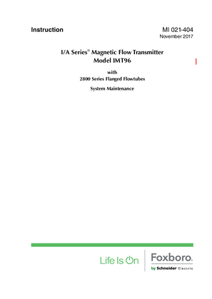 Image of I/A Series Magnetic Flow Transmitter Model IMT96 with 2800 Series Flanged Flowtubes - System Maintenance