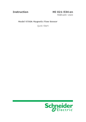 Image of Model 9700A Magnetic Flow Sensor Quick Start