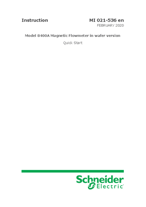 Imagine a Model 8400A Magnetic Flowmeter wafer version Quick Start