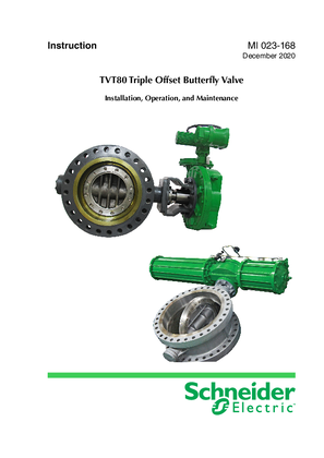 Image of TVT80 Triple Offset Butterfly Valve Installation, Operation, and Maintenance