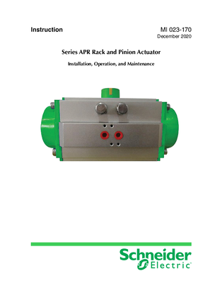 Image of Series APR Rack and Pinion Actuator Installation, Operation, and Maintenance