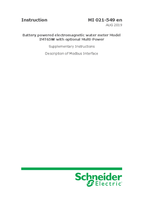 的映像 Battery powered electromagnetic water meter Model IMT65W with optional Multi-Power Supplementary Instructions