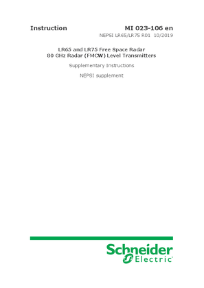 Image of LR65 and LR75 Free Space Radar 80 GHz Radar (FMCW) Level Transmitters NEPSI supplement