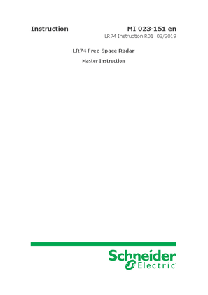 Image of LR74 Free Space Radar Master Instructions