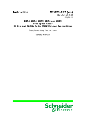 Image of SIL LRx4-x5 R02 - LR54, LR64, LR65, LR74 and LR75 Free Space Radar 24 GHz and 80GHz Radar (FMCW) Level Transmitters Supplementary Instructions