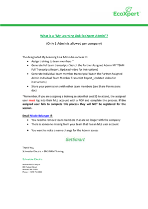 Image of What is a My Learning Link EcoXpert Admin