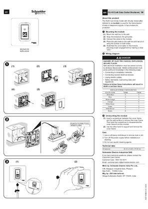 Image of RJ 45 Cat6 Data Outlet Shuttered, 1M - Installation manual