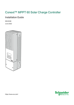 Image of Conext MPPT 60 150 Solar Charge Controller Installation Guide_990-6546
