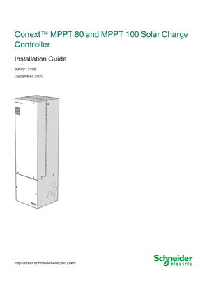 Image of Conext MPPT 100 600 and 80 600 Charge Controllers Installation Guide_990-91319