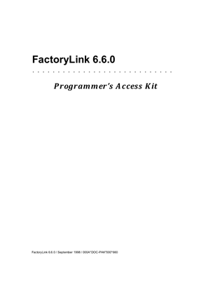 Image of Programmer's Access Kit, FactoryLink (6.6.0)