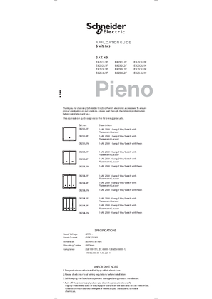 Image of use manual of 16AX 250V 1G 1W SW W FLUO LOC