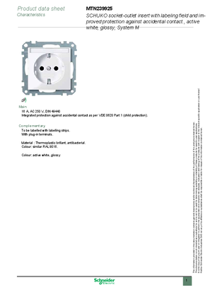 Bild av dshe_SCHUKO sckt-outlt insrt with labeling field & protection., act. wht,glos., Sys.M