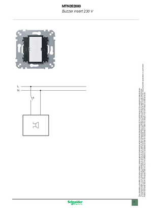 Kép MTN352000 Buzzer insert 230 V, Wiring diagram