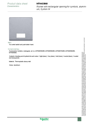 Image of dshe_Rocker with rectangular opening for symbols, aluminium, System M
