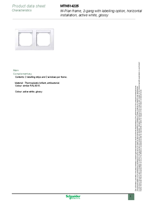 Image of dshe_M-Plan frame, 2-gng with labelling option, horiz. installation, act. wht, glos.