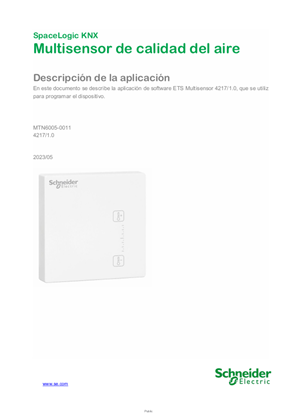 Imagen de SpaceLogic KNX Multisensor de calidad del aire-ETS-Descripción de la aplicación