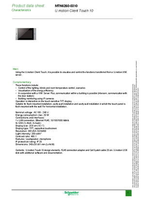 的映像 KNX U.motion Client Touch 10-Technical leaflet