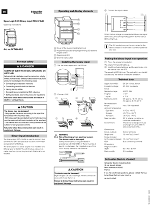 Image of SpaceLogic KNX- Binary Input REG-K/4x24-Operating instructions (EN)
