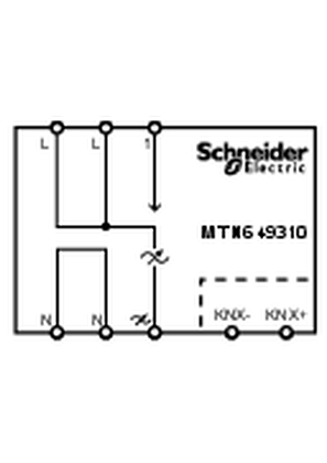 的映像 KNX MTN649310 Dimension/Wiring/Symbol -2D CAD Drawing