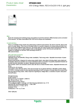 Image of KNX Energy Meter, REG-K/3x230 V/16 A-Technical leaflet