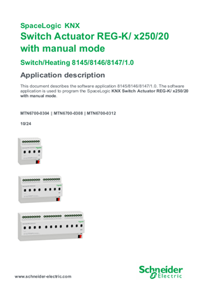 Image of SpaceLogic KNX Switch Actuator REG-K/ x250/20 with manual mode, Application description
