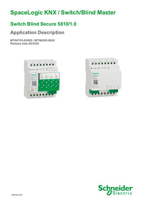 Imagen de SpaceLogic KNX Switch/Blind Master, MTN6705-0008S, application description