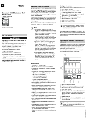 Image of SpaceLogic KNX- DALI Gateway Basic REG-K/1/16/64-Operating instructions (EN)