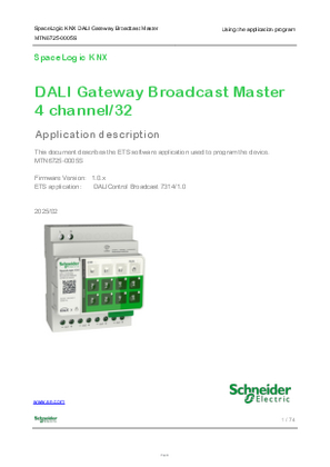 Obraz SpaceLogic KNX, DALI Gateway Broadcast Master 4 channel/32-ETS Software Description