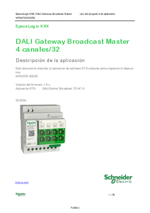 Imagen de Master Broadcast DALI Gateway SpaceLogic KNX de 4 canales/32-ETS-Descripción de la aplicación