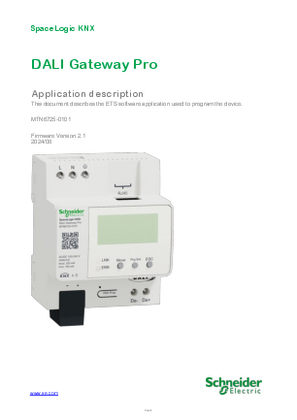 Image of SpaceLogic KNX DALI Gateway Pro 7311/2.1 - Application description, EN