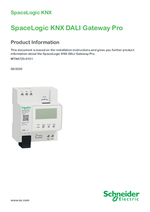 Image of SpaceLogic KNX DALI Gateway Pro - Product information, EN