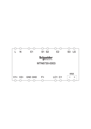 的映像 SpaceLogic KNX MTN6730-0003 Dimension/Wiring/Symbol CAD-2D
