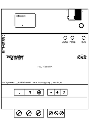 的映像 KNX MTN683890 Dimension - 2D CAD Drawing