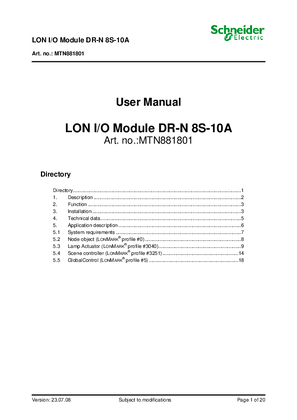 Image of LON I/O Module DR-N 8S-10A