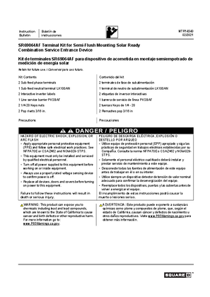 Image of SR69064AF Terminal Kit for Semi-Flush Mounting Solar Ready Combination Service Entrance Device Installation Instructions