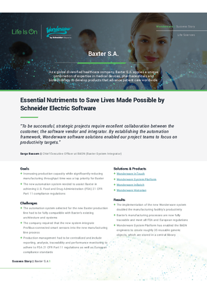 的映像 Essential Nutriments to Save Lives Made Possible by Schneider Electric Software