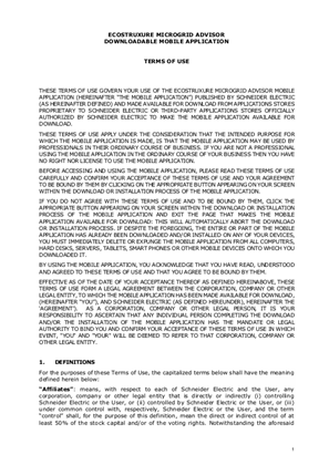 Image of Ecostruxure Microgrid Advisor - Terms of use - English