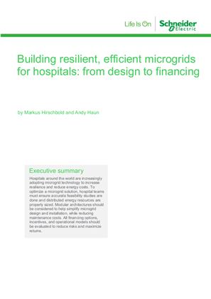 Imagen de Microgrids for hospitals: design to financing