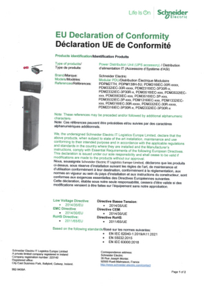 Image of EU Declaration of Conformity for Modular PDU