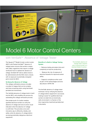Image of Model 6 MCC with VeriSafe Absence of Voltage Tester Handout