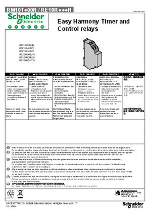 Imagen de RM10T-00N_RE10R-N - Easy Harmony Timer and Control relays, hoja de instrucciones