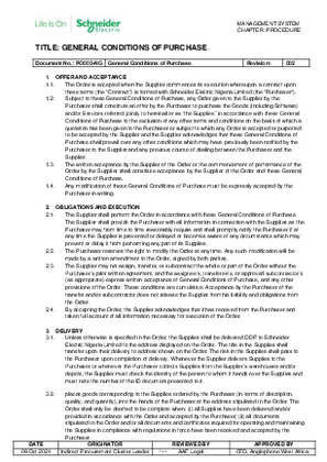 Image of General Conditions of Purchase
