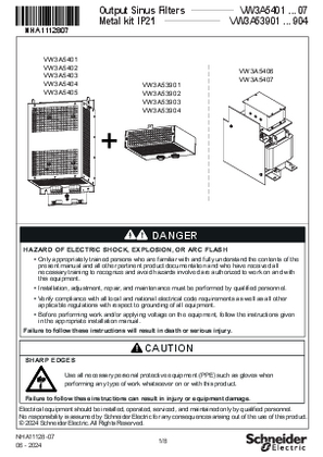 Bild von Instruction Sheet Output Sinus Filter & Metal kit IP21