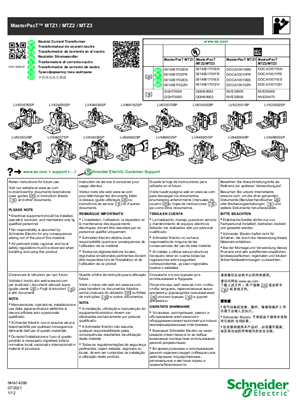 Slika linije Neutral Current Transformer for MasterPacT MTZ1/MTZ2/MTZ3 Circuit Breakers, Installation Instructions