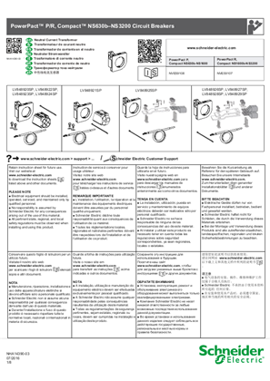 Imagen de PowerPacT P/R, ComPacT NS630b–NS3200 interruptores automáticos Transformador de corriente en el neutro instrucciones