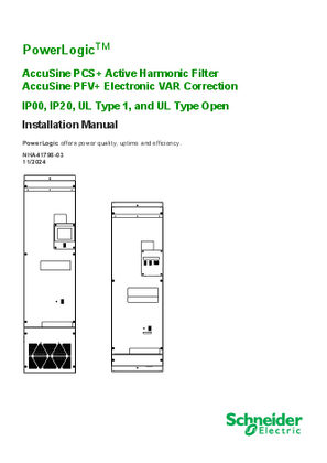 Image of Installation Manual: AccuSine PCS+™ Active Harmonic Filter / AccuSine PFV+™ Electronic VAR Correction