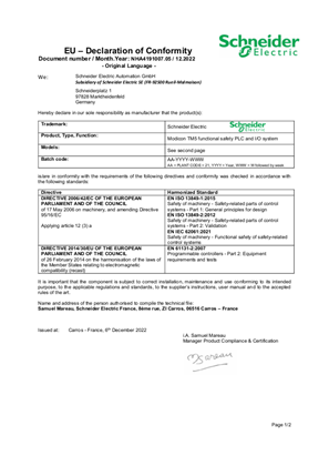 Tm5sdm4dtrfs Safety Discrete I O Module Modicon Tm5 Digital 2i 2o 24 V Dc 6 A Relay N O Schneider Electric Global