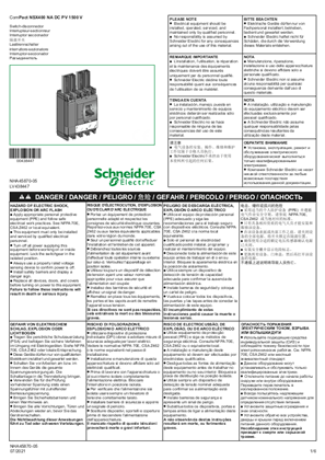 Image of ComPact NSX400 NA DC PV 1500V Switch-disconnector - Instruction Sheet