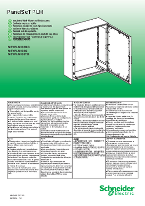 Image of PanelSeT PLM - Insulated Wall-Mounted Enclosures NSYPLM108 - Instruction Sheet